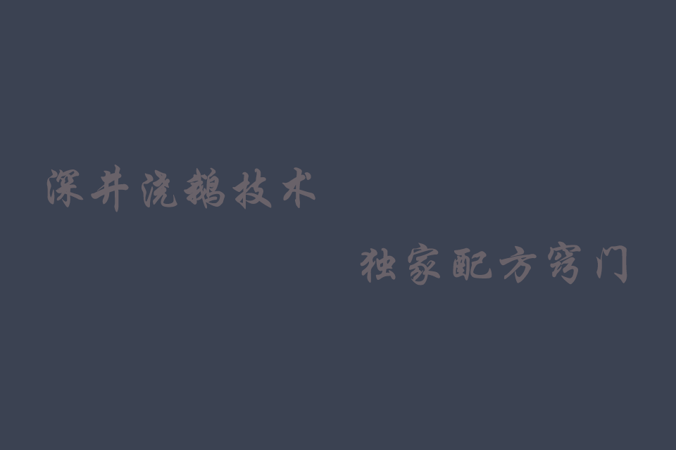 深井烧鹅的做法及配料窍门培训教程